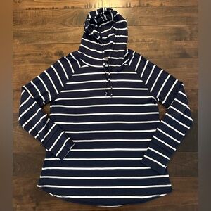 Women’s Eddie Bauer Navy and White Striped Knit Hoodie